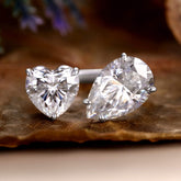 SEREN Heart & Pear Moissanite Two Stone Engagement Ring Unique Toi et Moi Ring